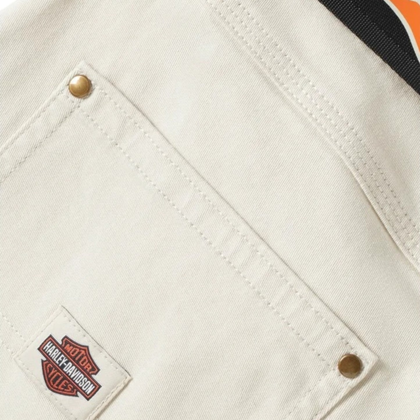 DICKIES X HARLEY-DAVIDSON WOMEN'S FLEX FIT DOUBLE POCKET CARPENTER PANTS - CREAM