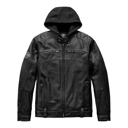 SWINGARM 3-IN1 LEATHER JACKET - BLACK