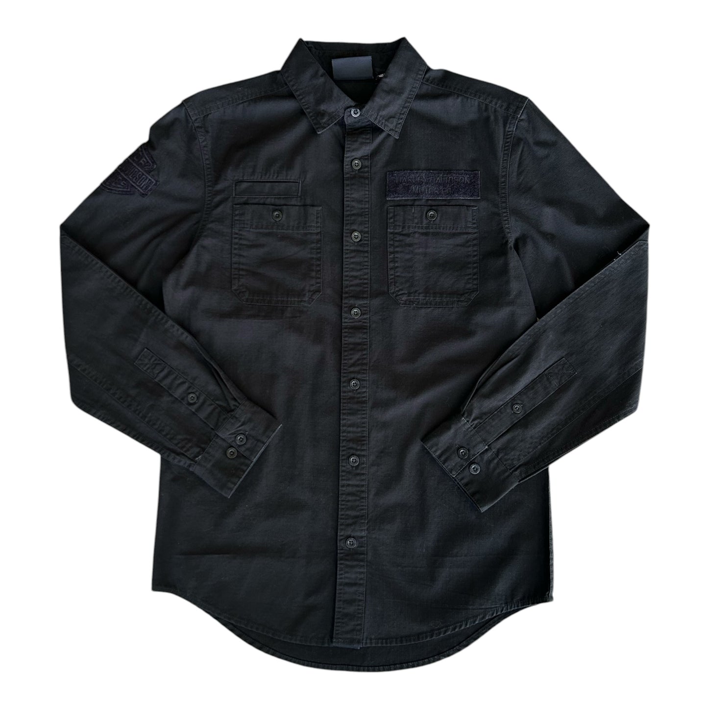 SHIRT- WOVEN, BLK PLAID