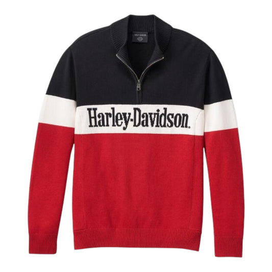 SWEATER-KNIT, RED COLORBLOCK
