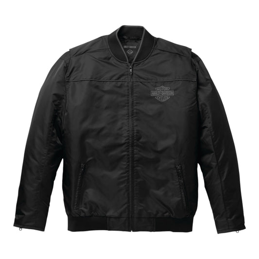 CLASSIC BAR & SHIELD JACKET - BLACK W/ GREY LINE