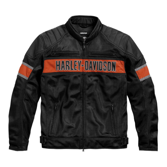 TRENTON MESH RIDING JACKET - BLACK/ORANGE