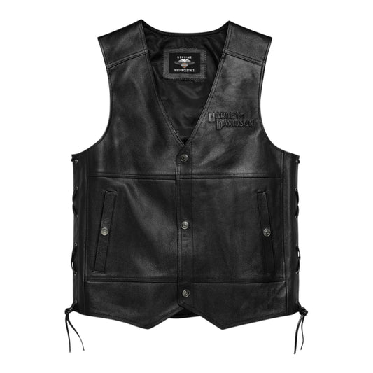 TRADITION II LEATHER VEST - BLACK
