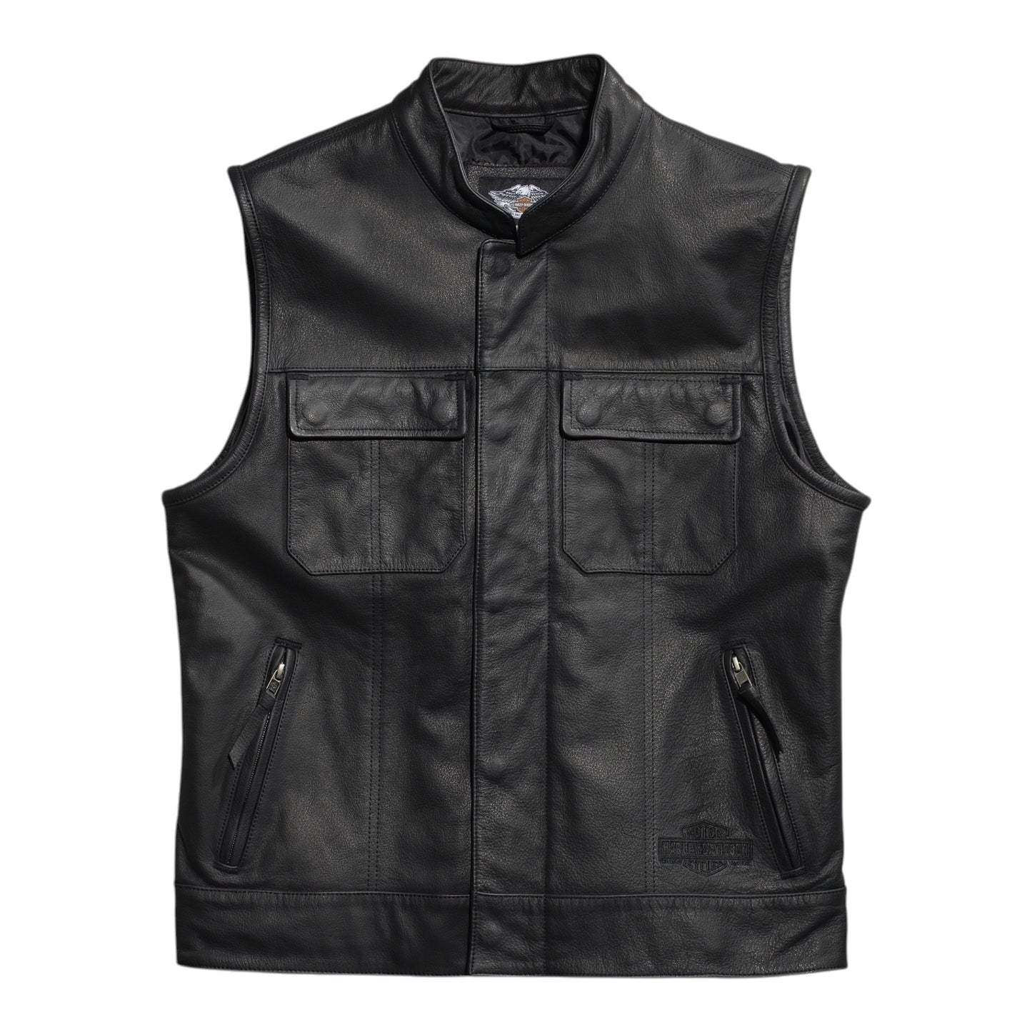 MEN'S FOSTER LEATHER VEST - BLACK