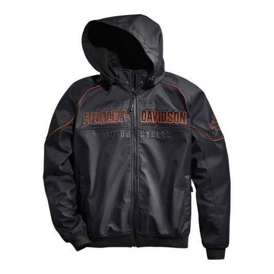 MEN'S IDYLL SOFT SHELL JACKET - BLACK/ORANGE