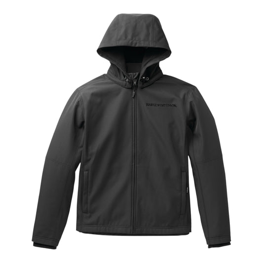 H-D WILLIE G SKULL HOODED SOFTSHELL JACKET - BLACK