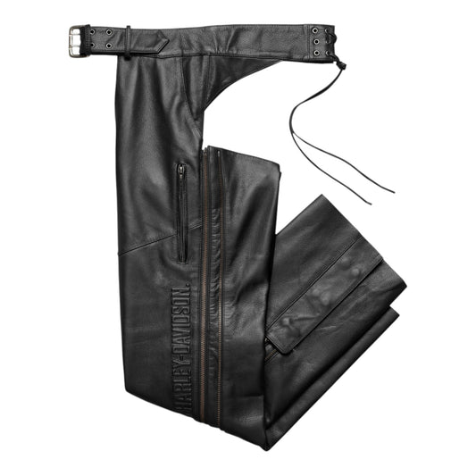 DELUXE LEATHER CHAPS - BLACK