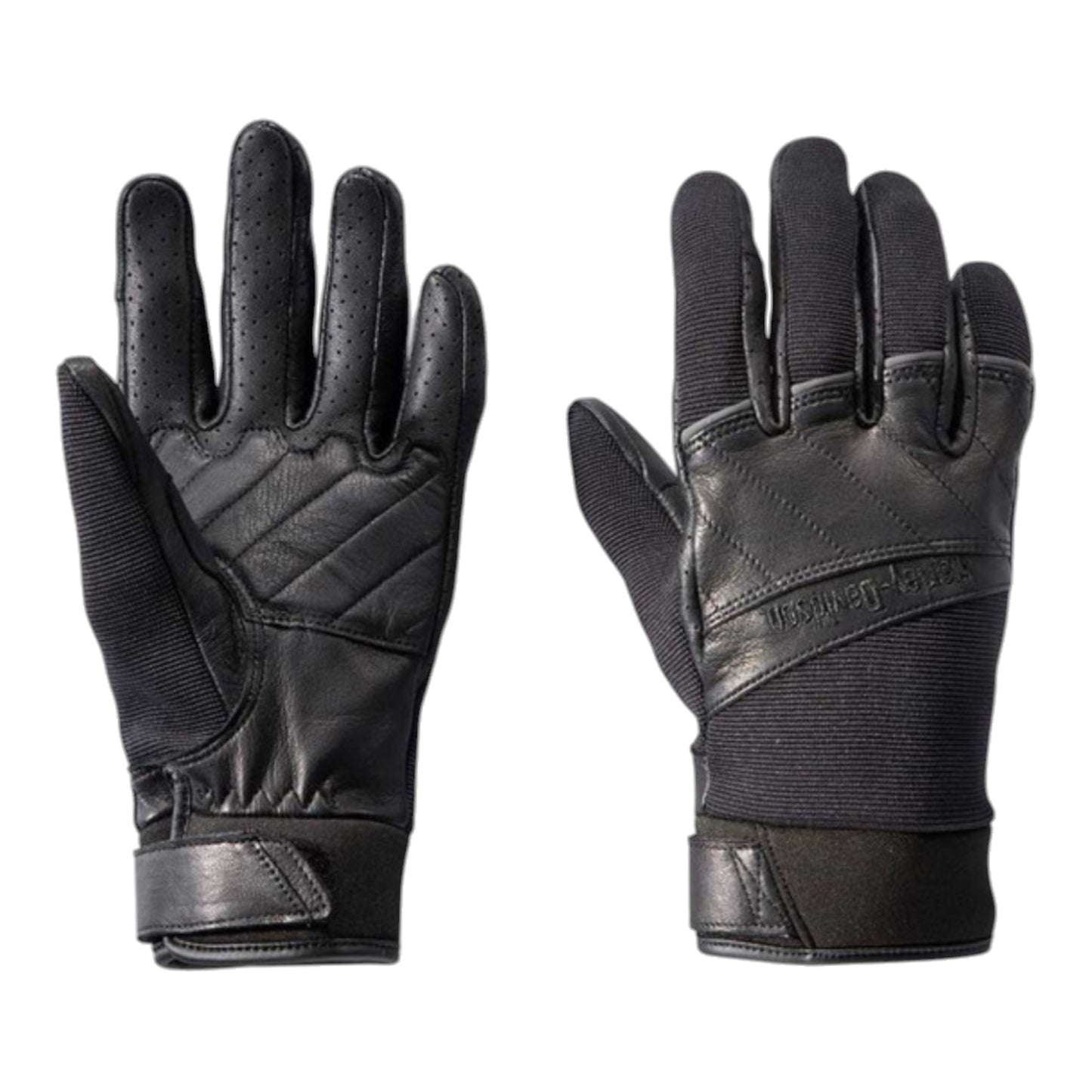 H-D WOMEN'S NAVIGATOR MIXED MEDIA FULL-FINGER GLOVES - BLACK