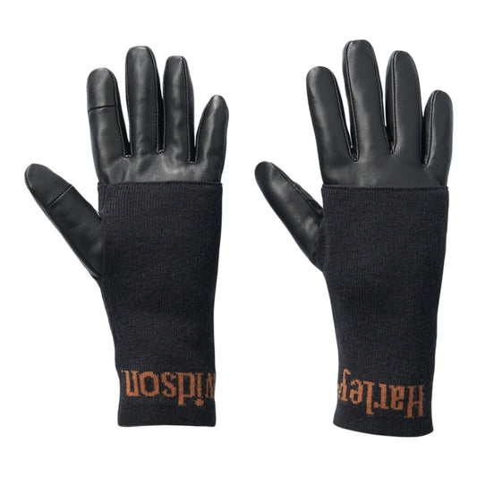 WOMEN'S 3-IN-1 LEATHER GLOVES - BLACK