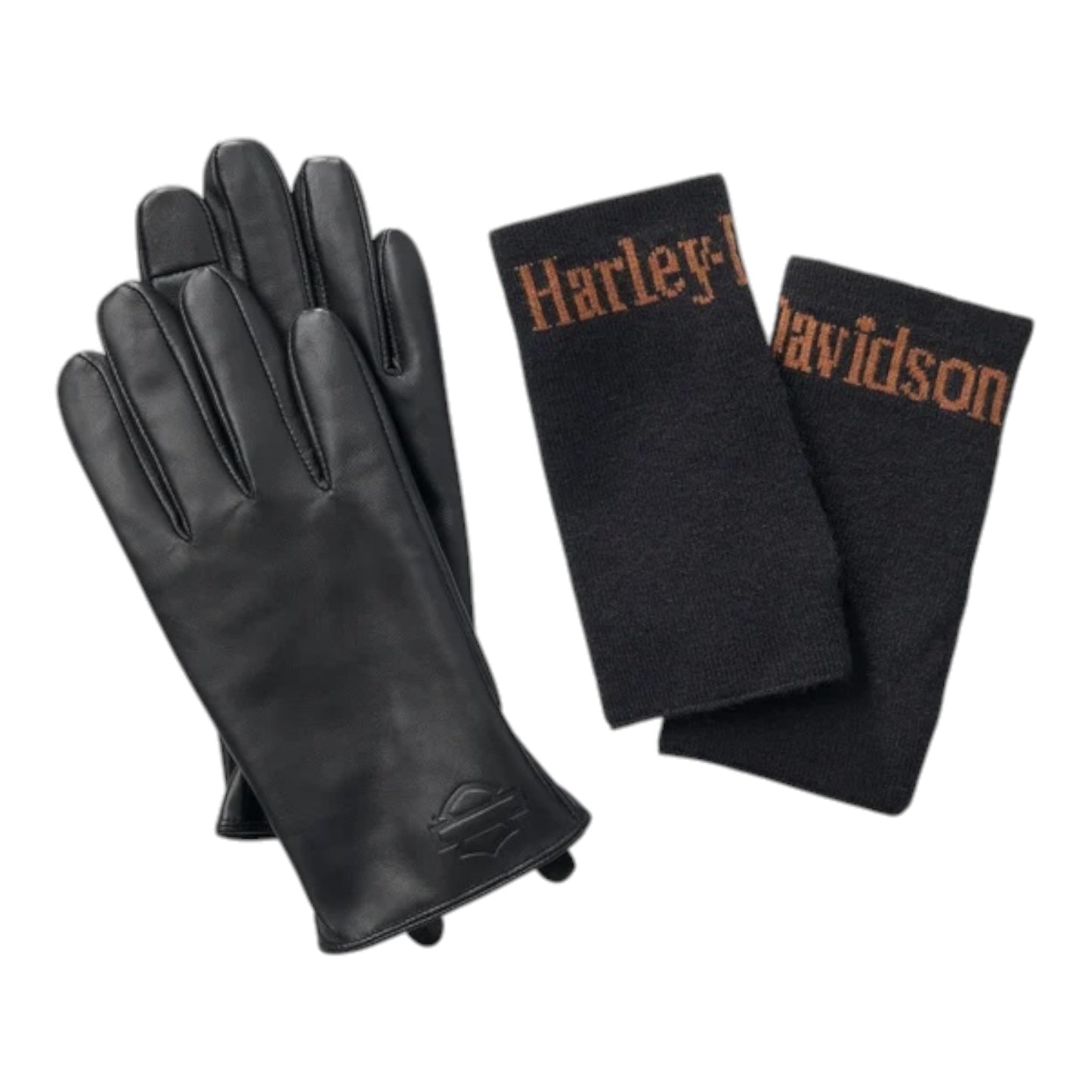 WOMEN'S 3-IN-1 LEATHER GLOVES - BLACK