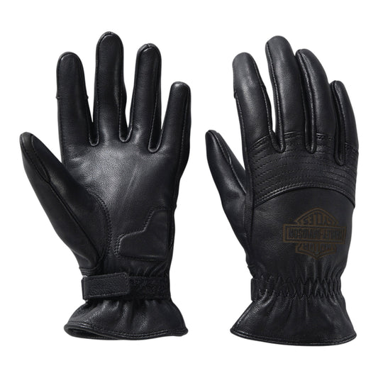 WOMEN'S HELM LEATHER WORK GLOVES - BLACK
