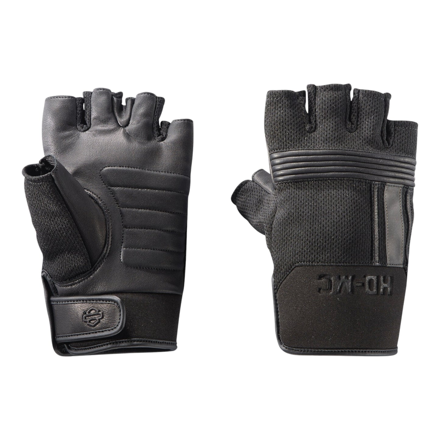 MEN'S CENTERLINE MIXED MEDIA FINGERLESS GLOVES - BLACK