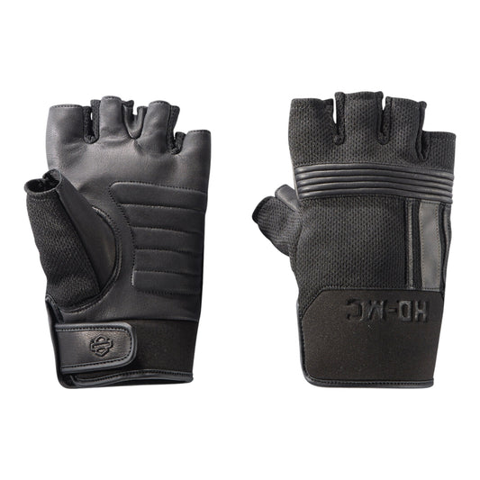 MEN'S CENTERLINE MIXED MEDIA FINGERLESS GLOVES - BLACK