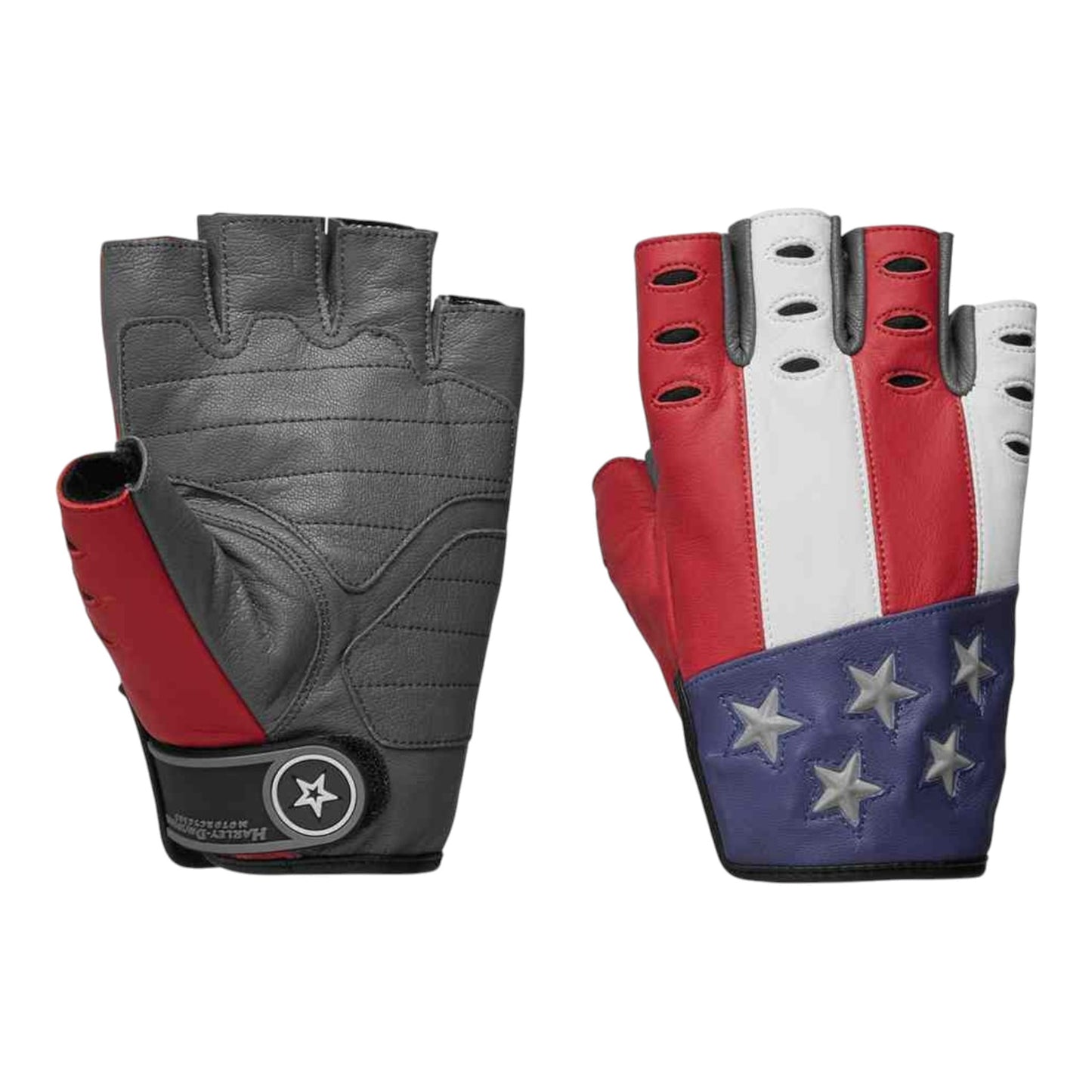 MEN'S PATRIOT FINGERLESS GLOVES - RED/WHITE/BLUE