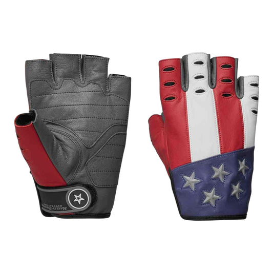 MEN'S PATRIOT FINGERLESS GLOVES - RED/WHITE/BLUE