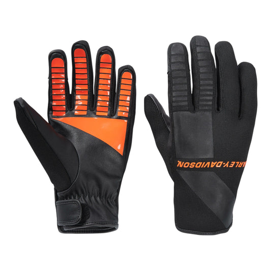 MEN'S H-D WATERPROOF DYNA KNIT MIXED MEDIA GLOVES - BLACK/ORANGE
