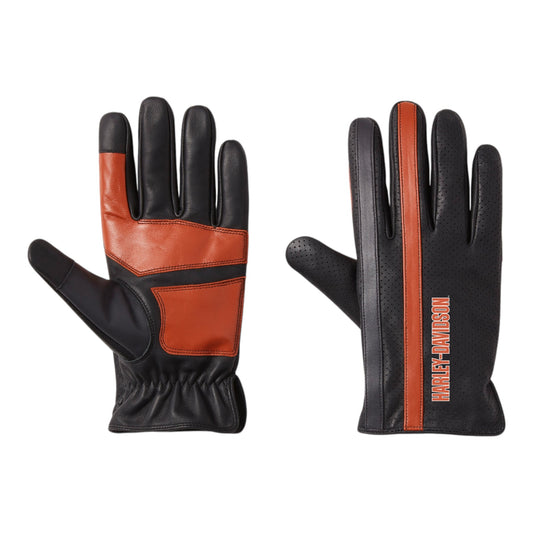 LEGACY PERFORATED LEATHER GLOVES - BLACK/ORANGE