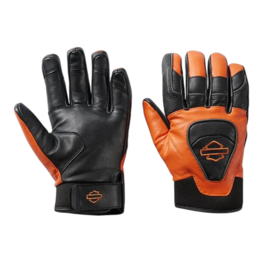 MEN'S OVATION WATERPROOF LEATHER GLOVES - ORANGE/BLACK