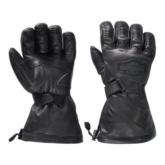 MEN'S CIRCUIT II WATERPROOF LEATHER GAUNTLET GLOVES - BLACK