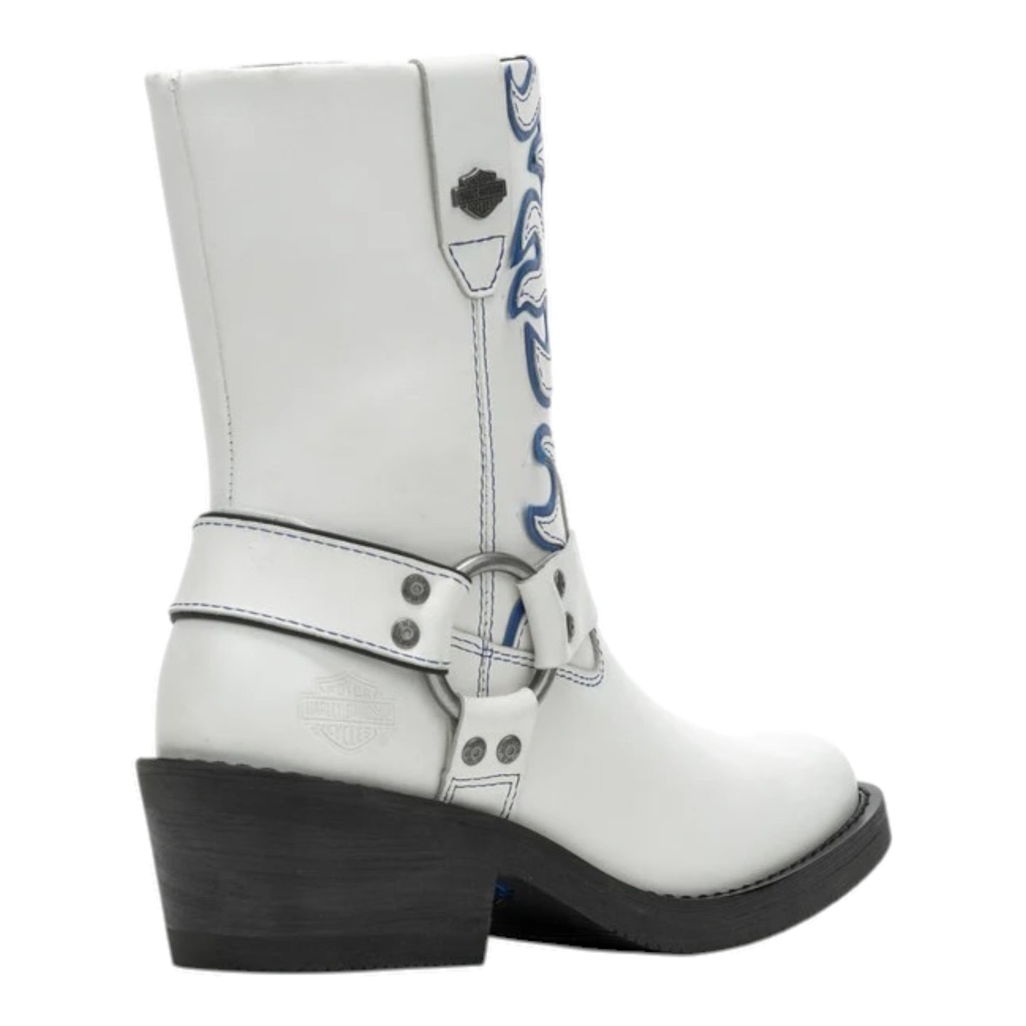 KORSEN FLAMES BOOT - WHITE W/BLUE FLAMES