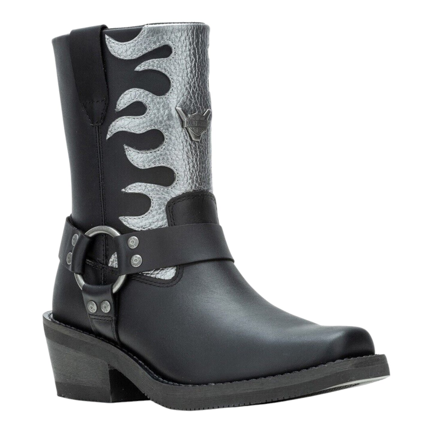 KORSEN BOOT - BLACK W/SILVER FLAMES