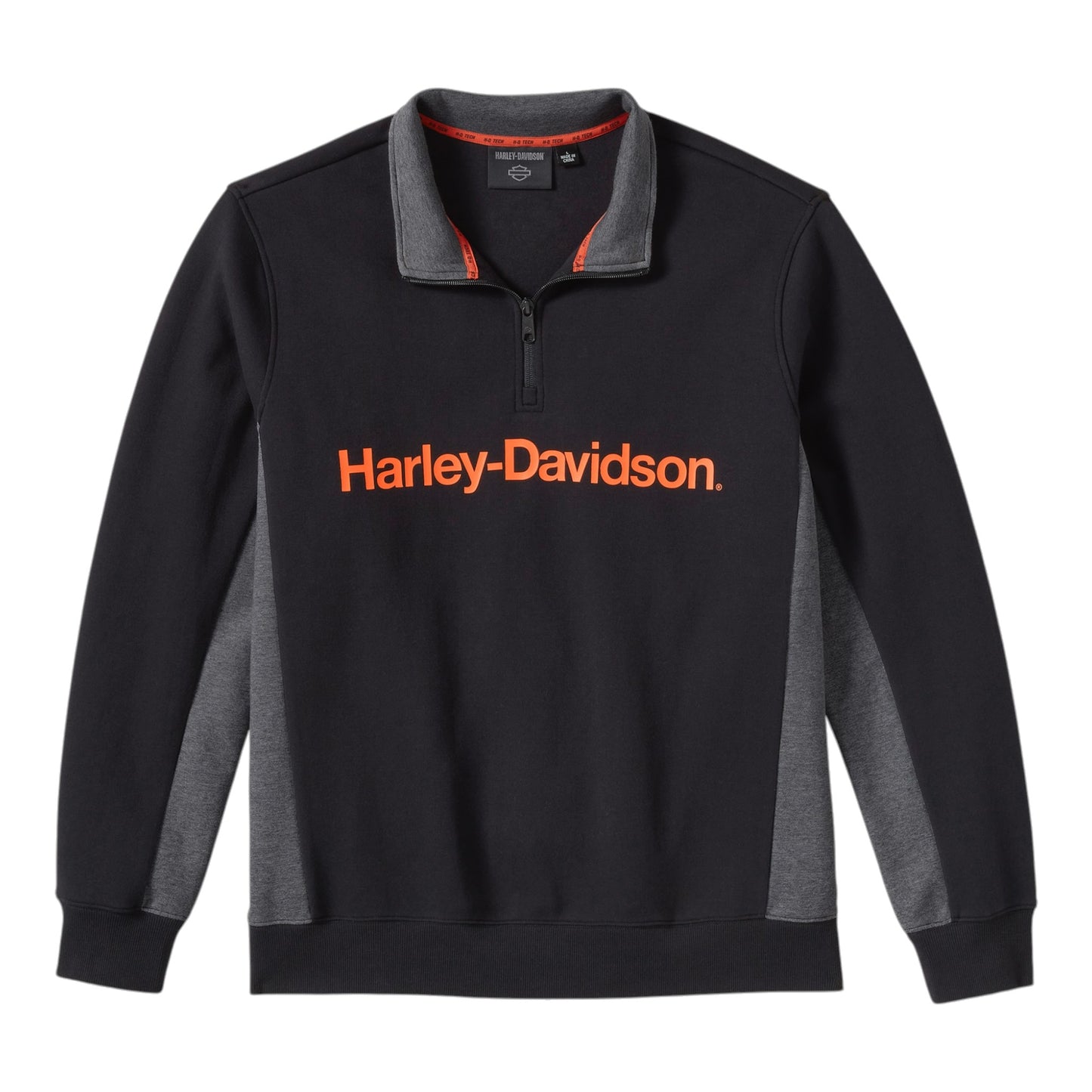 H-D TECH 1/4 ZIP FLEECE - BLACK/GREY