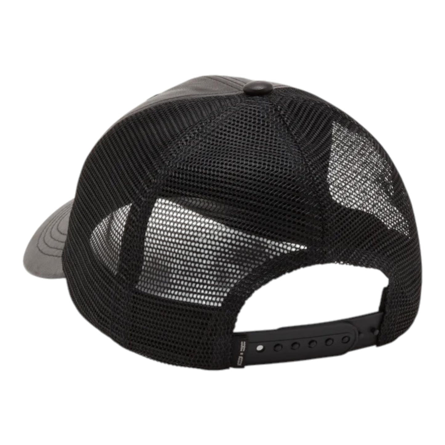 BLING BAR& SHIELD LEATHER TRUCKER CAP - BLACK
