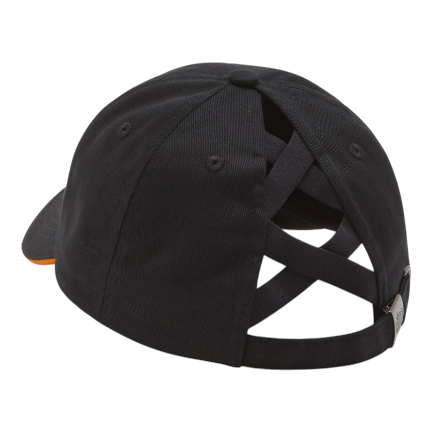 ESSENTIAL ARCHED FONT PONYTAIL CAP - BLACK