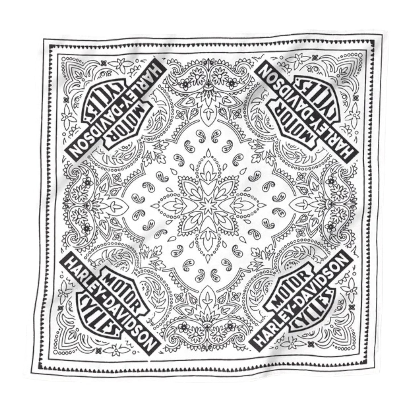 B&S CLASSIC BANDANA - WHITE/BLACK