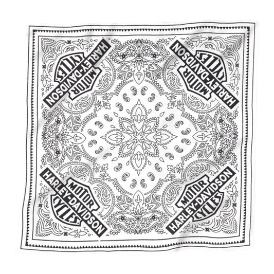 B&S CLASSIC BANDANA - WHITE/BLACK