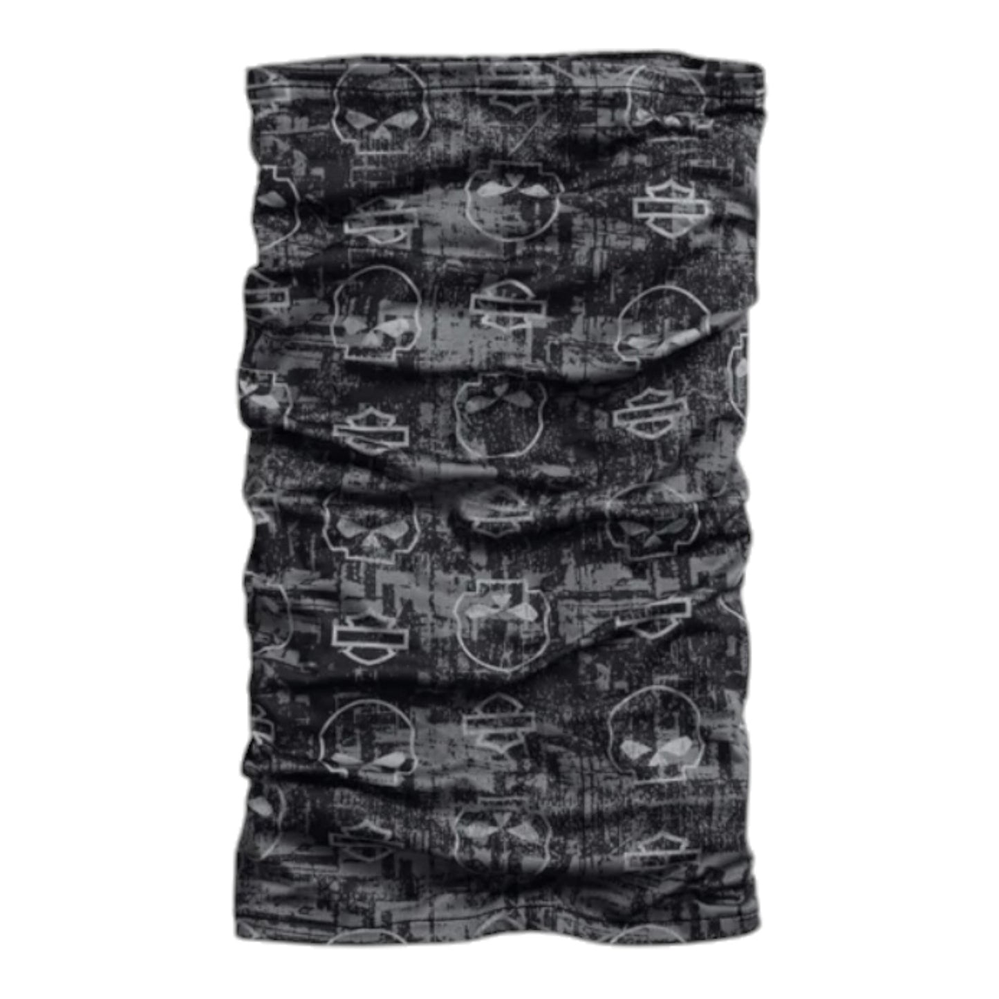 PRINTED NECK GAITER WITH COOLCORE TECHNOLOGY - BLACK/GREY