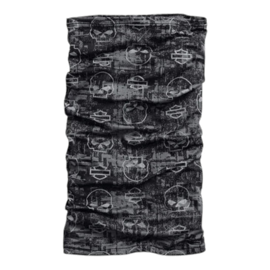 PRINTED NECK GAITER WITH COOLCORE TECHNOLOGY - BLACK/GREY
