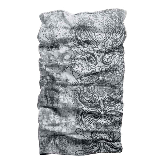 GRAPHIC NECK GAITER WITH COOLCORE TECHNOLOGY - WHITE/GREY