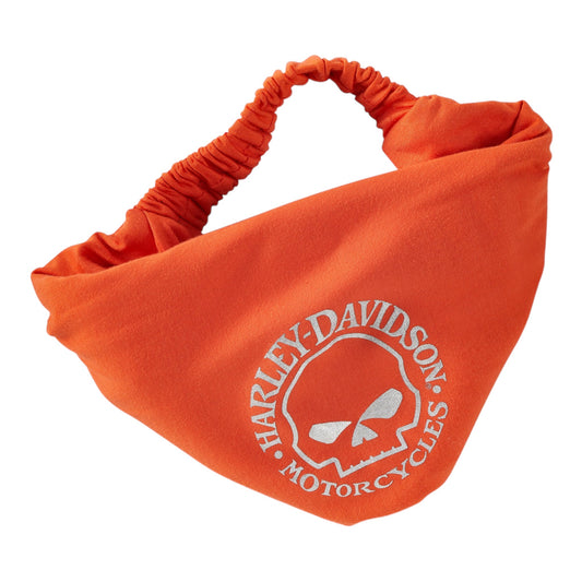 WOMEN'S METALLIC WILLIE G SKULL WRAP - ORANGE