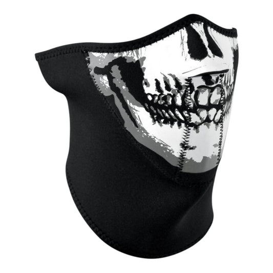 3-PANEL HALF FACE MASK - SKULL/BLACK