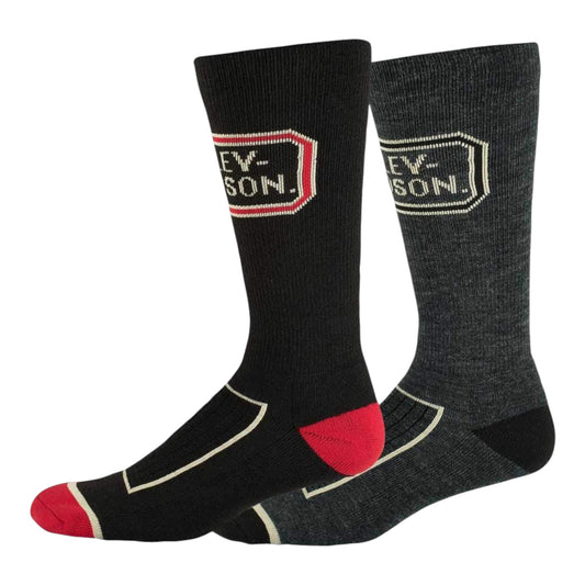 MEN'S H-D LOGO PERFORMANCE RIDING SOCKS 2PACK - BLACK/RED