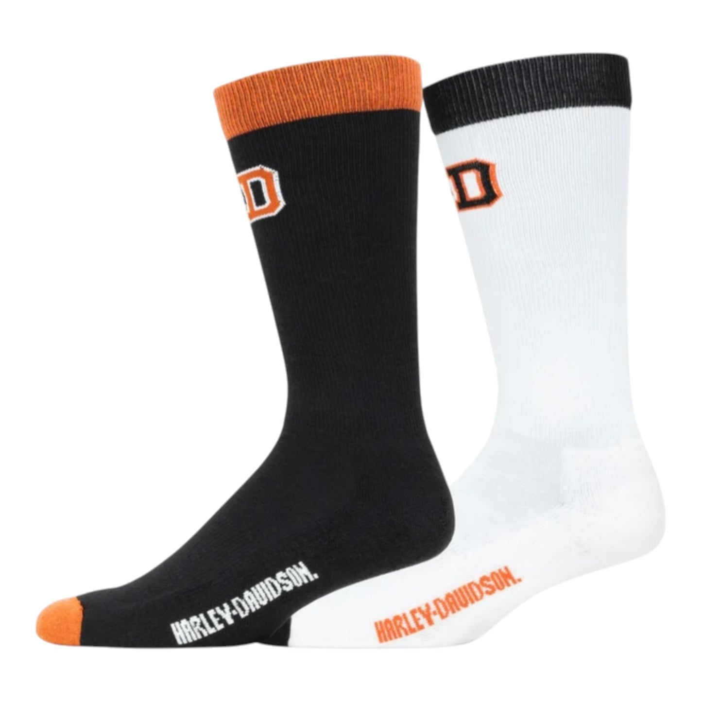 2PACK H-D VARSITY LOGO MID CALF SOCK - BLACK/WHITE/ORANGE