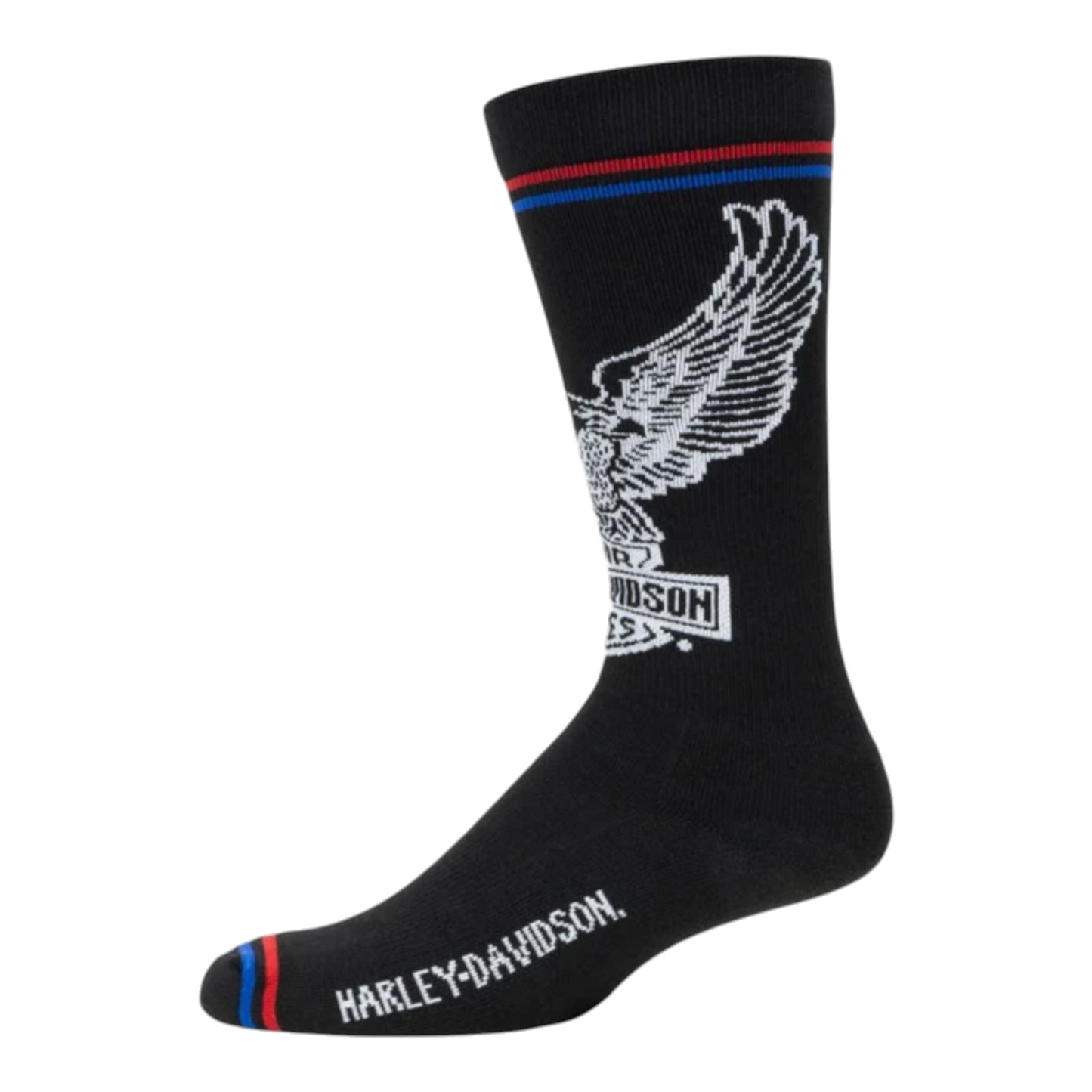 PATRIOTIC EAGLE LOGO MID CALF SOCK - BLACK