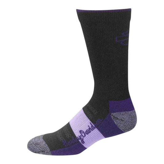 WOMEN'S ULTRA CUSHION RIDING SOCKS - BLACK/PURPLE