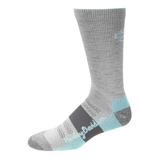 WOMEN'S ULTRA CUSHION SOCKS - GREY/TURQUOISE