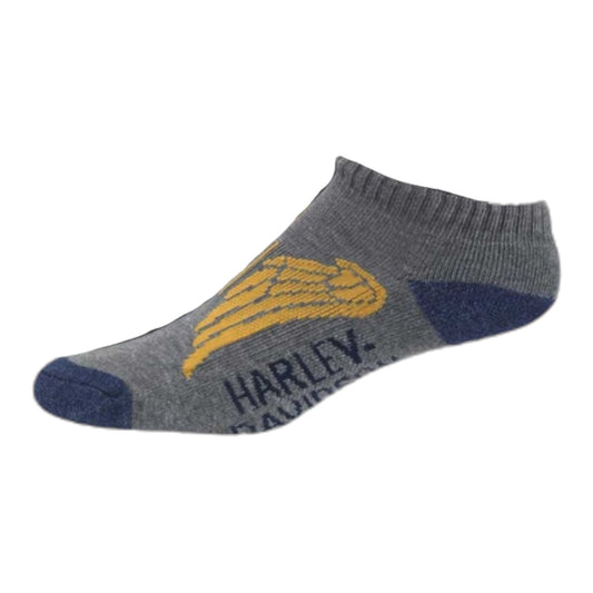 WOMEN'S LOW CUT WING MOISTURE WICKING RIDING SOCKS - GREY/BLUE