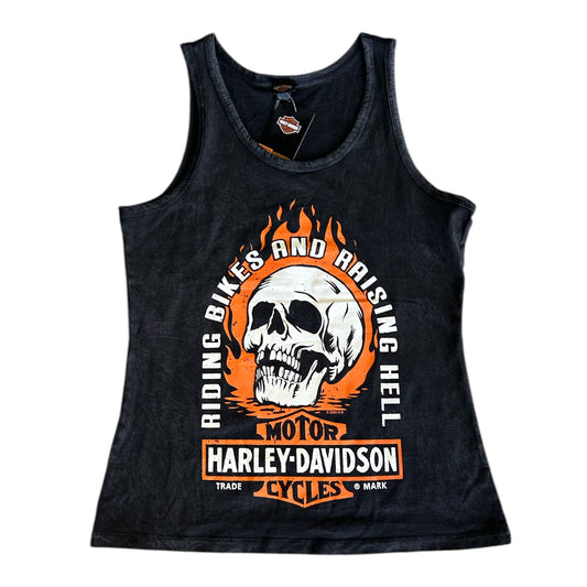 FLAME SKULL DYED SCOOP TANK