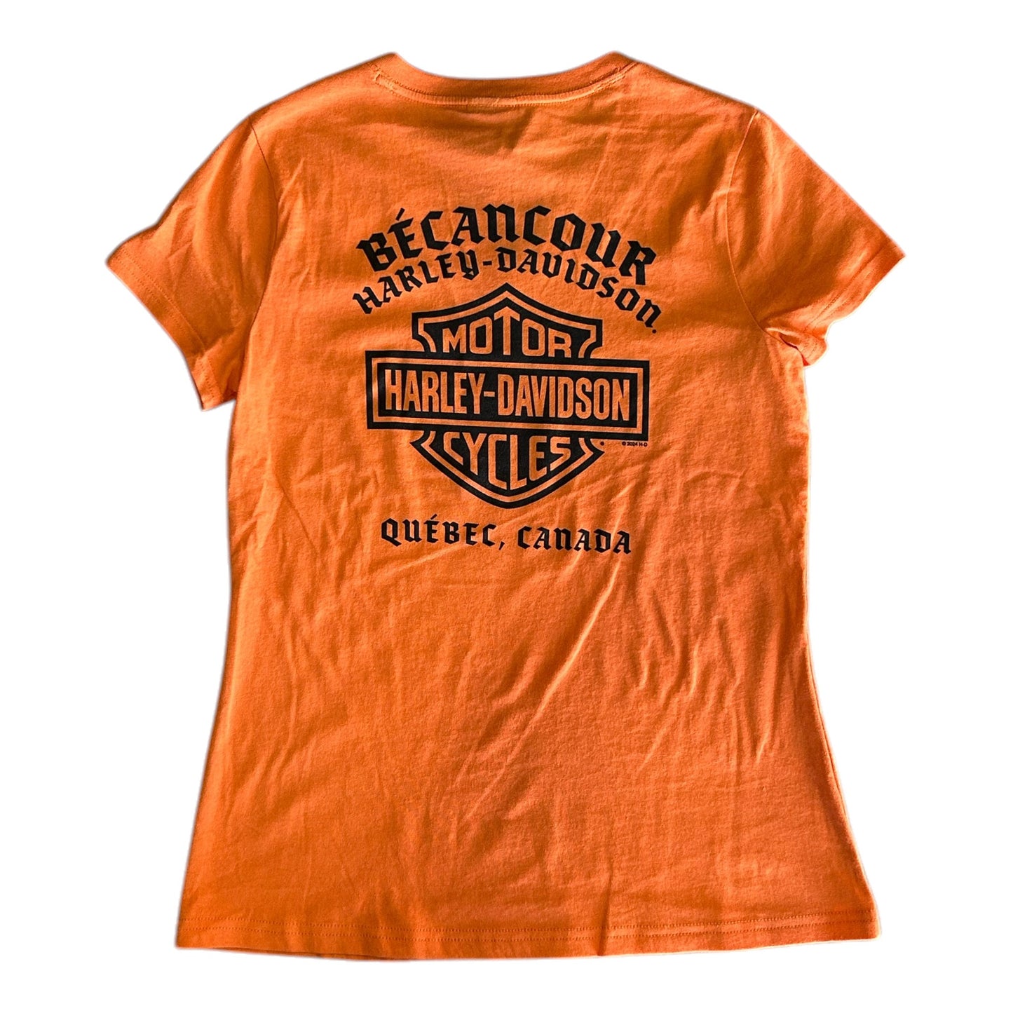 H-D B&S ORANGE OUTLINE V-NECK TEE