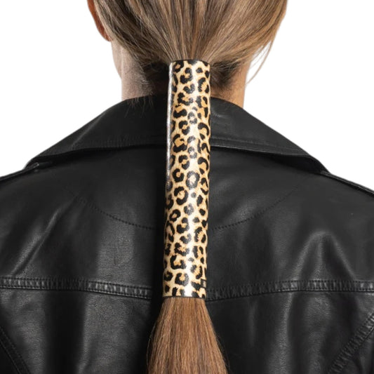 8'' LEATHER LEOPARD PRINT