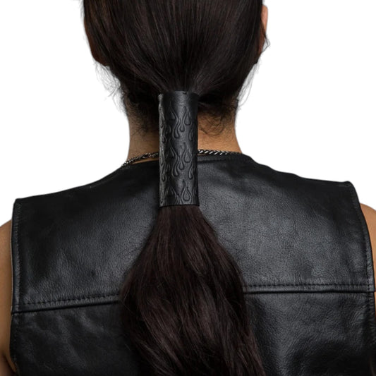 4'' LEATHER W/EMBOSSED FLAMES