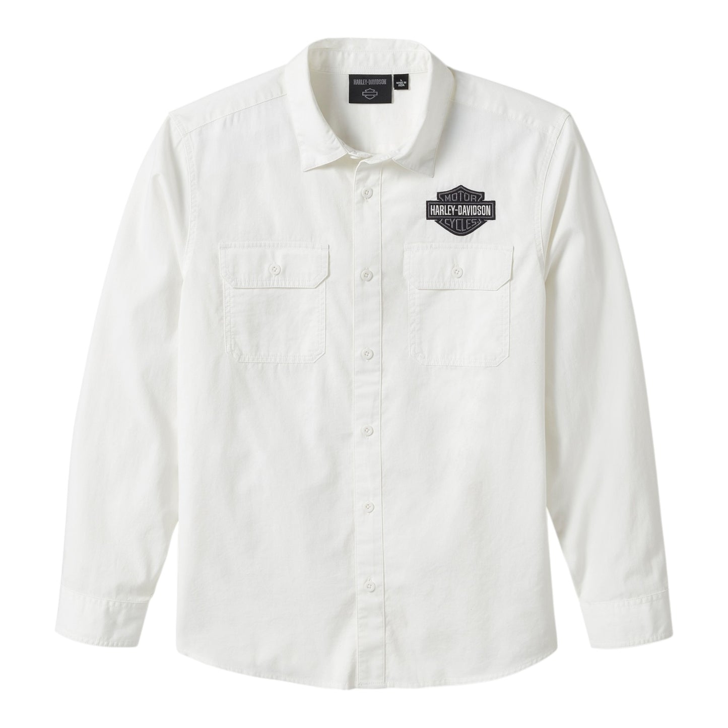 B&S SOLID LONG SLEEE SHIRT - WHITE