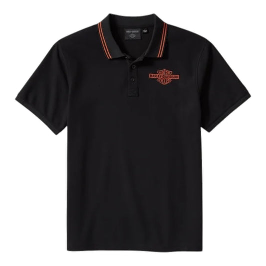 B&S SOLID PIQUE POLO - BLACK