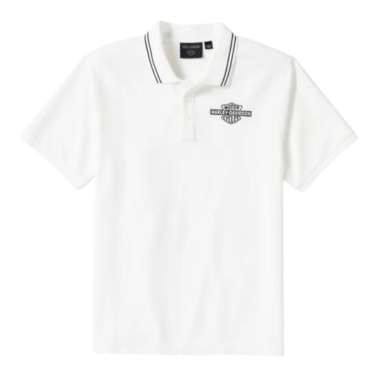 B&S SOLID PIQUE POLO - WHITE
