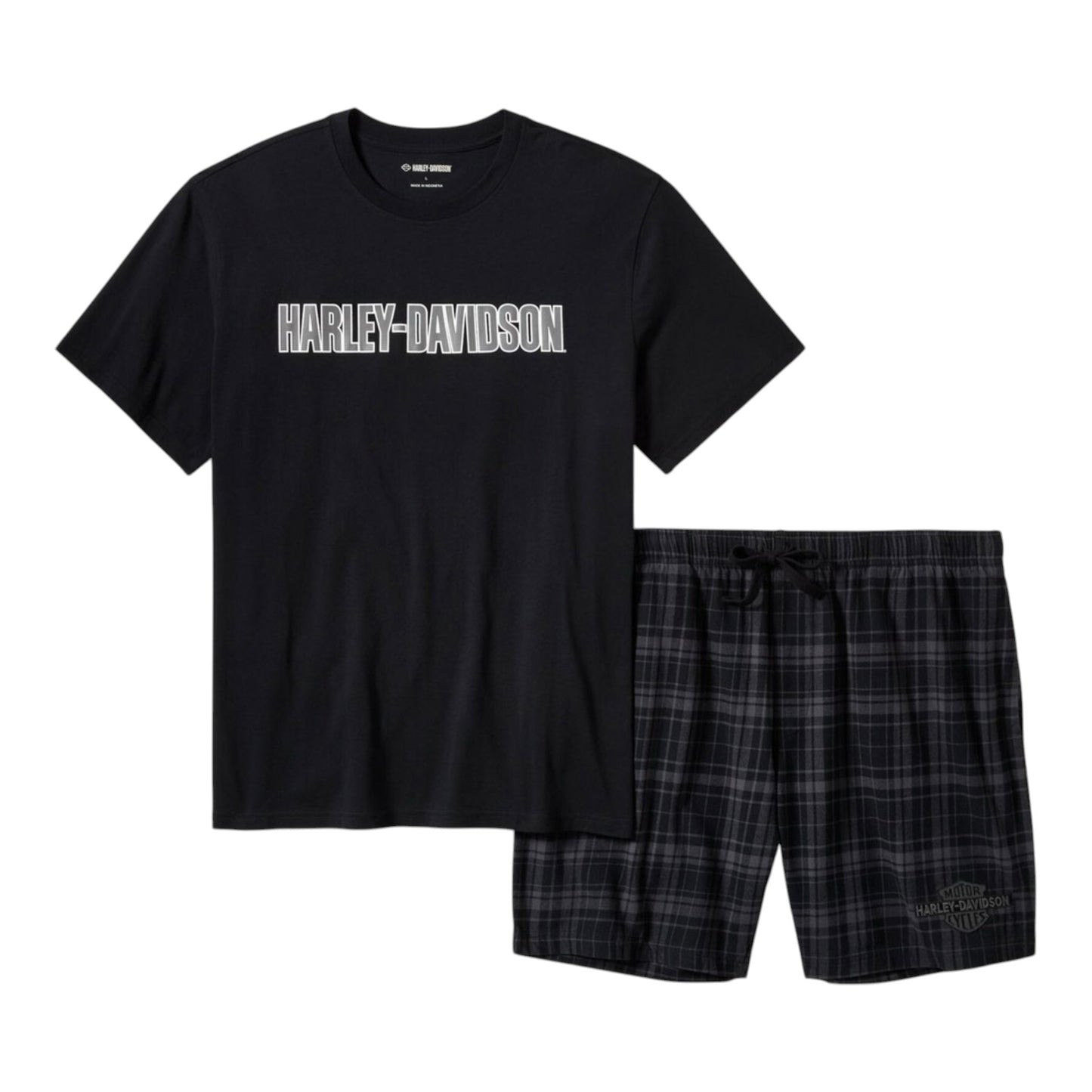 PLAID PAJAMA SHORTS SET
