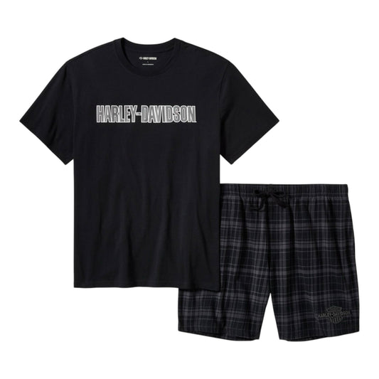 PLAID PAJAMA SHORTS SET